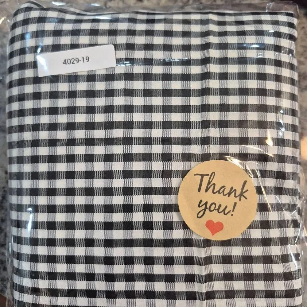Fabric, Black & White Polyester Gingham Taffeta, 45